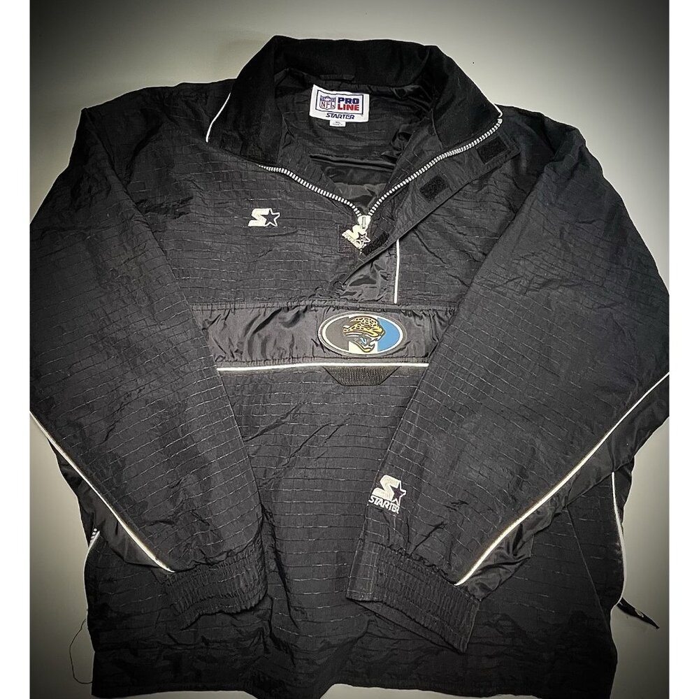 Jacksonville Jaguars Vintage Starter Pro Line Jacket 1/4 Zip Pullover Hoodie XL